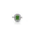 Emerald Cut Green Gemstone Silver Ring