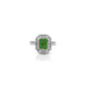 Emerald Cut Green Gemstone Silver Ring