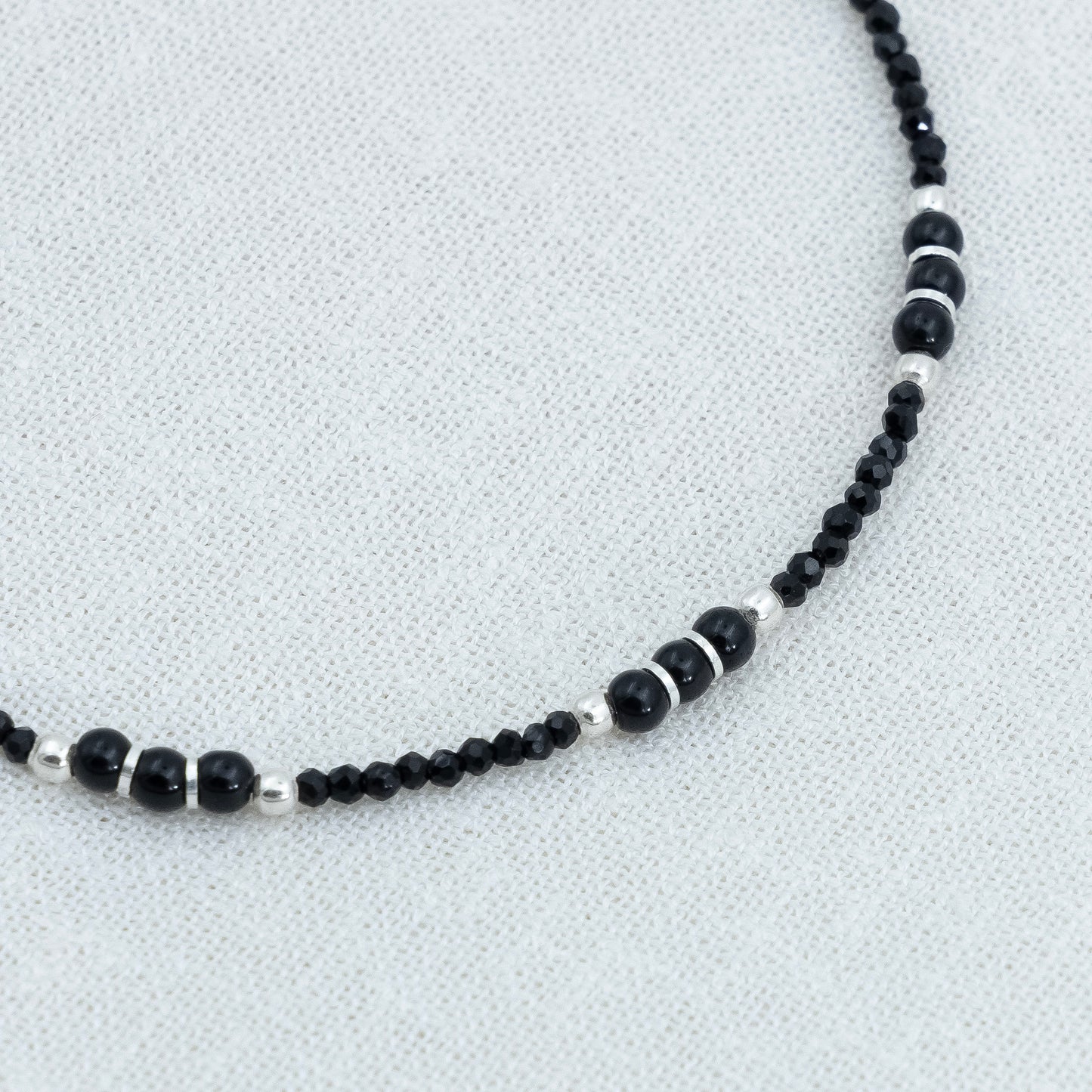 Elegant Silver Black Beads Anklet for Women & Girls