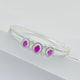 Elegant Silver Bracelet with Trio of Pink Stones for Girls.