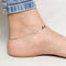 Silver Elegant Anklet with Green & Pink Beads