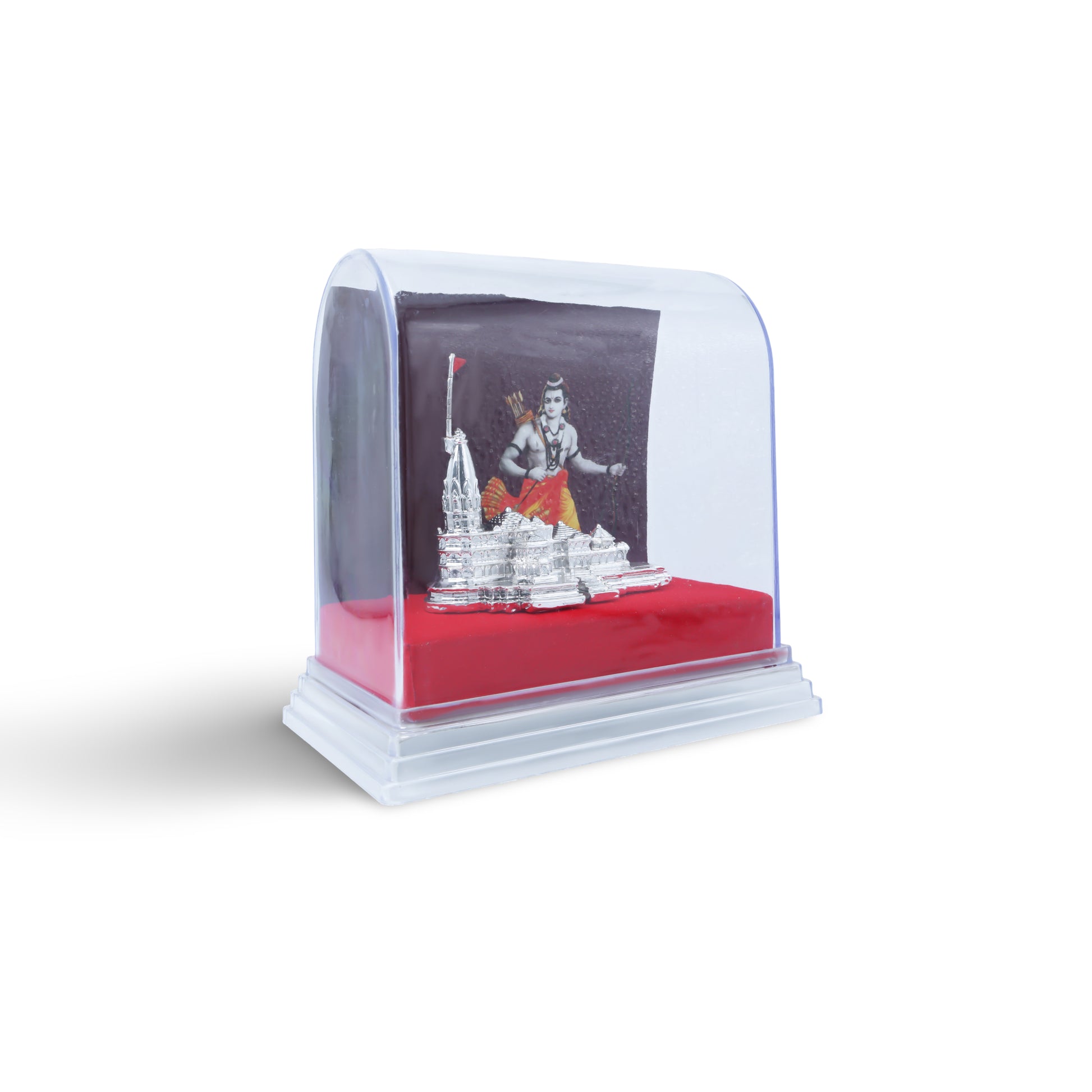 Exquisite silver Ram Mandir Ayodhya model, perfect for temple worship, home decor, or gifting