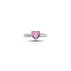 Sterling silver ring with pink heart zircon.