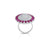 Elegant Silver Ring with Purple Gemstone Border