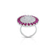 Elegant Silver Ring with Purple Gemstone Border