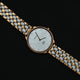 Gold Plated Multiple White Stone Silver Titan Watch