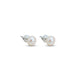 Stylish brown pearl stud earrings set in silver