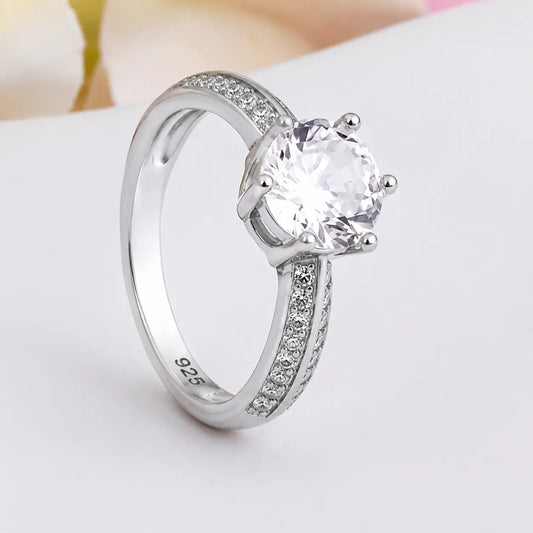 Silver Ring with Oversized Center Stone Accent