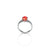 Sterling Silver Bright Red Round Gemstone Ring for Girls