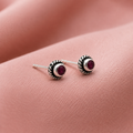 Dark Red Sapphire Look Earrings