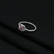 Silver Radiant Minimal Pink Gems Girls Ring