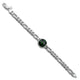 Sterling Silver Center Green Gem Stone Bracelet For Boys