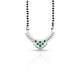 Silver Green and Purple Gem Stone Leaf Design Mangalsutra for Girls