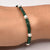 Trendy silver bracelet for boys with alternating green and silver beads