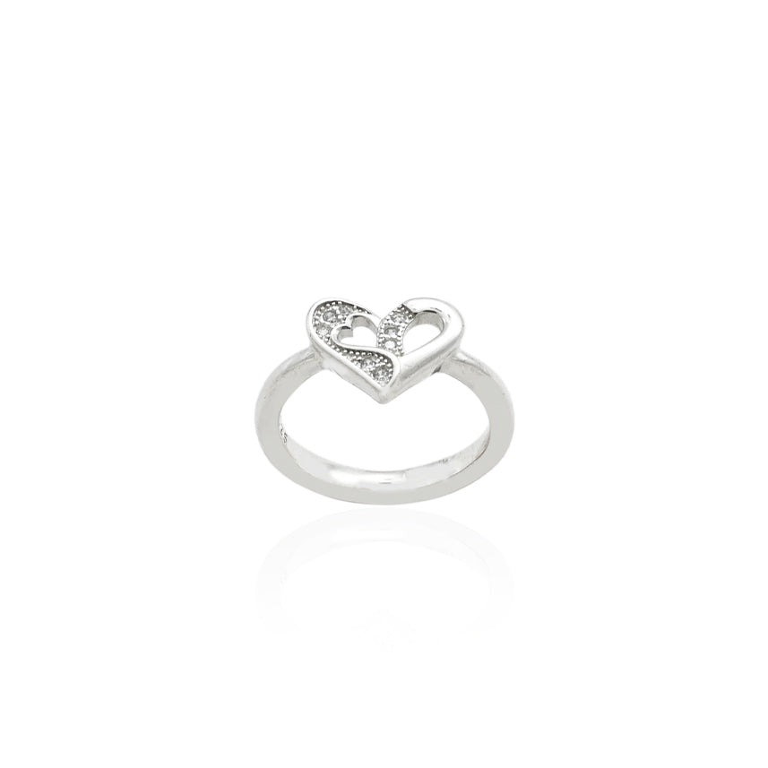 Elegant Sterling Silver Ring with Passionate Heart Design