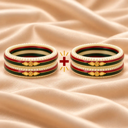 Gold Small Swastika Design Bangle Traditional Hindu Jewelry.