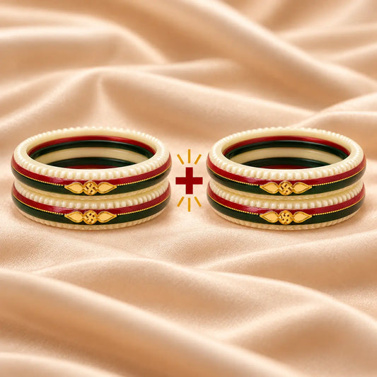 Gold Small Swastika Design Bangle Traditional Hindu Jewelry.