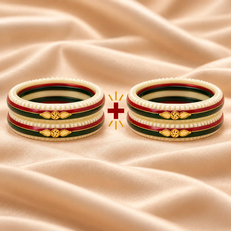 Gold Small Swastika Design Bangle Traditional Hindu Jewelry.