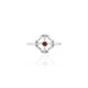 Silver ring featuring a striking red gemstone for a bold and vibrant look