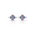 Silver Purple and Blue Gem Stone with Flower Design Bicchiya for Girls