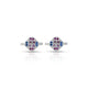 Silver Purple and Blue Gem Stone with Flower Design Bicchiya for Girls