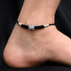 Sterling Silver Butterfly Charm Black Thread Anklets