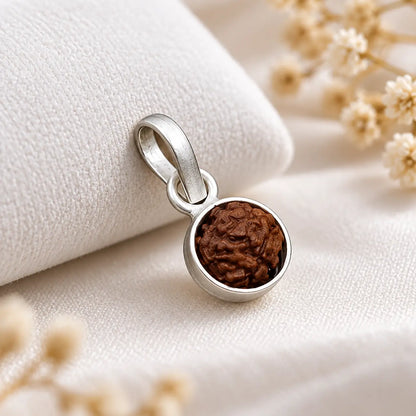 Silver Rudraksha Classic Round Pendant
