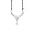 Feather Design Silver Mangalsutra with Stones