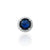 Sterling Silver Round Blue Simulated Sapphire Ring for Men