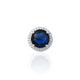 Sterling Silver Round Blue Simulated Sapphire Ring for Men