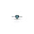 Blue Topaz Heart Silver Ring For Girls