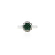 Silver Classy Green Round Gemstone Ring