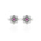 Pink & White Stone Silver Toe Ring for Women