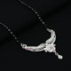 Feather Design Silver Mangalsutra with Stones