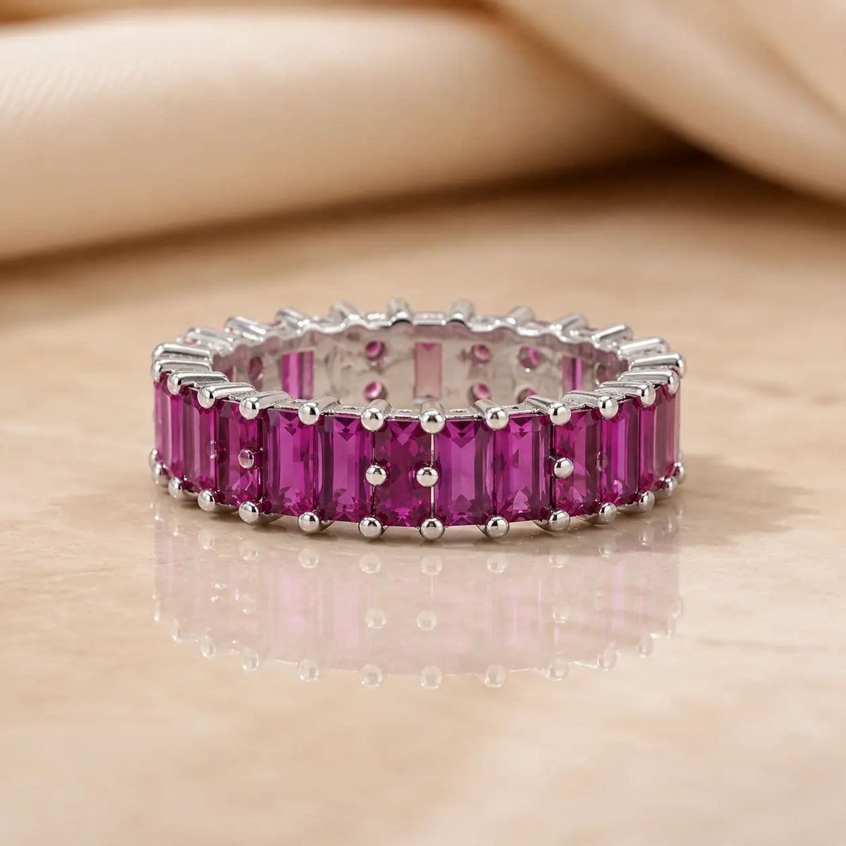 Purple Gemstone Stylish Silver Ring