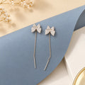 Sterling Silver and Gold-Plated Butterfly Earrings with Drop Chain Stylish