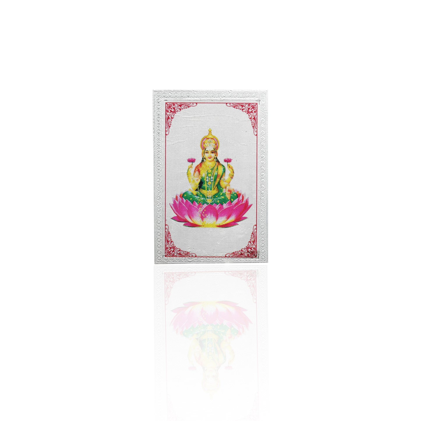 999 silver Lucky Lakshmi Ji Yantra picture card, symbolizing prosperity and good fortune.