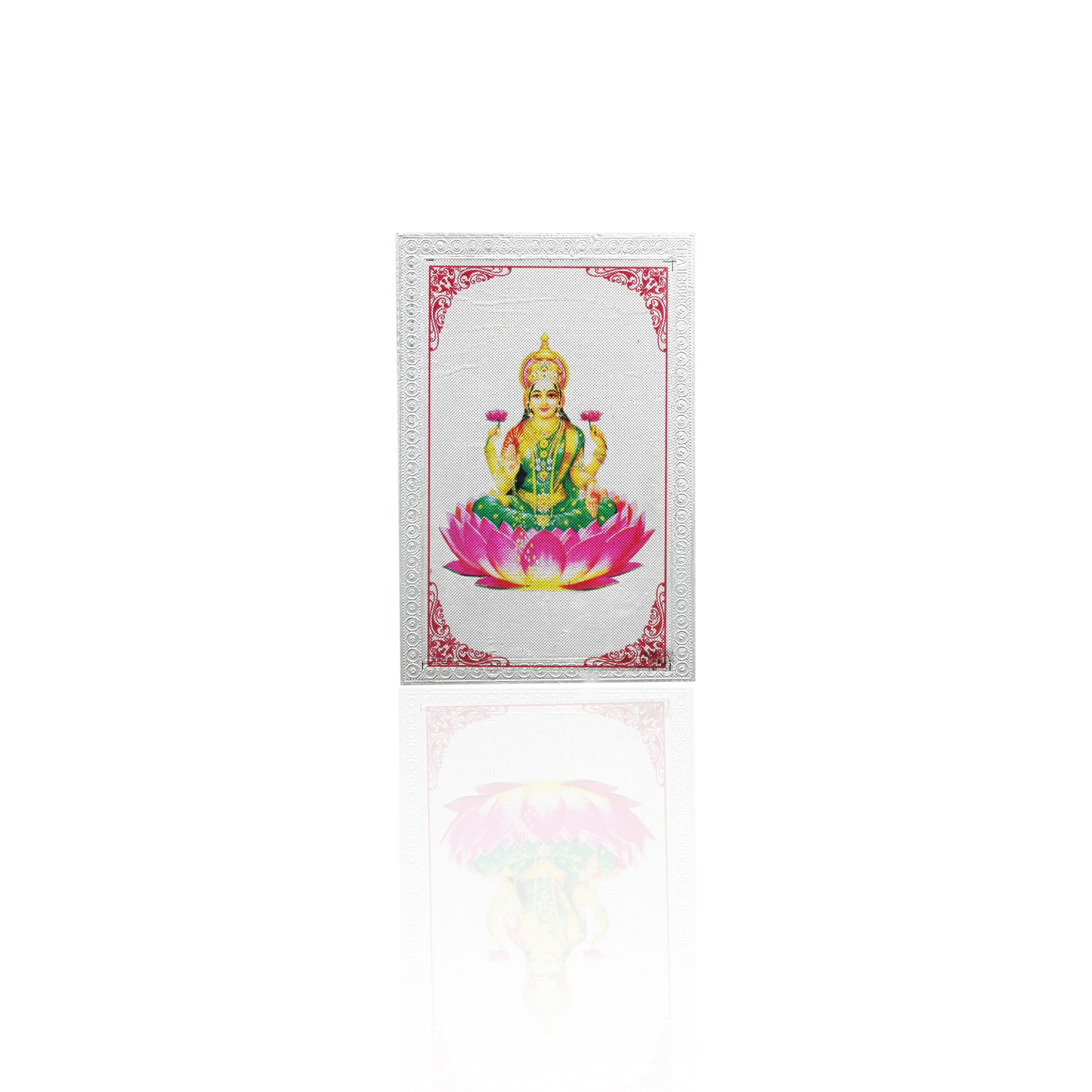 999 silver Lucky Lakshmi Ji Yantra picture card, symbolizing prosperity and good fortune.