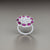 Silver Purple Gem Stones at Edge Round Design Ring