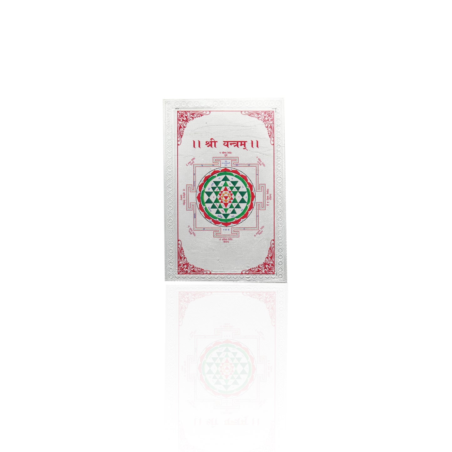 High-quality image of the 999 silver Lucky Lakshmi Ji Yantra picture card, representing blessings and success.