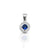 Sterling Silver Round Blue Stone Pendant for Girls