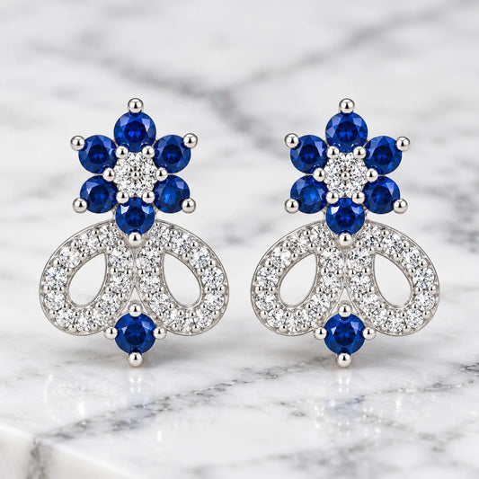 Artistic Blue Stone Earring Design