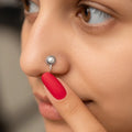 Elegant Silver Nose Ring with White Pearl Stone