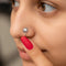 Elegant Silver Nose Ring with White Pearl Stone