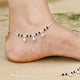 Multiple Black Beads Silver Payal-1