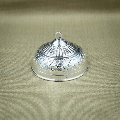 High-quality image of the beautifully designed silver chattar, symbolizing reverence and tradition in temples.