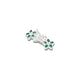 Silver Green Floral Saree Pin