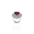 Sterling Silver Lavish Dark Red Heart Cut Gemstone Ring for Her