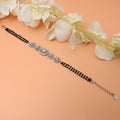 Silver Bracelet with White Square Stones – Unique Mangalsutra Pattern for Girls