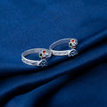 Silver Toe Ring with Floral Stone Design